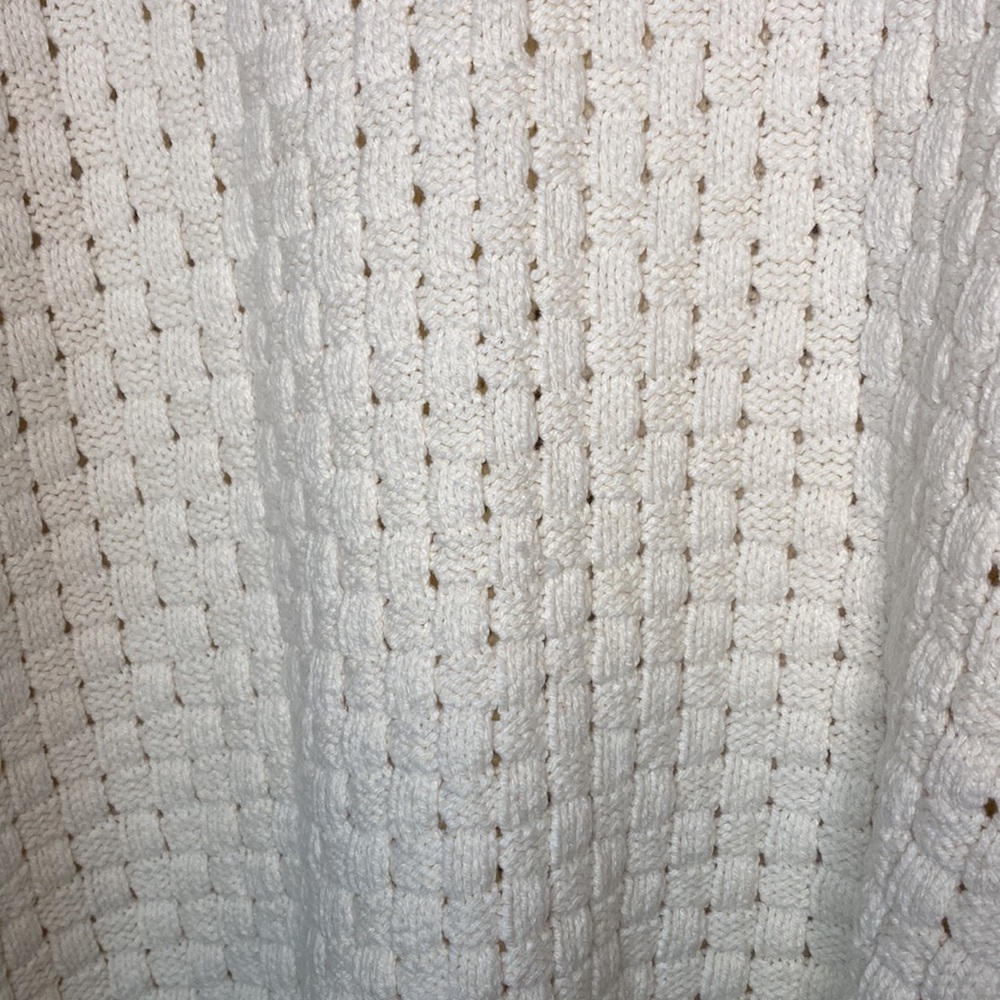 Madewell Basketweave-Stitch Cream Sweater M - Picture 7 of 10